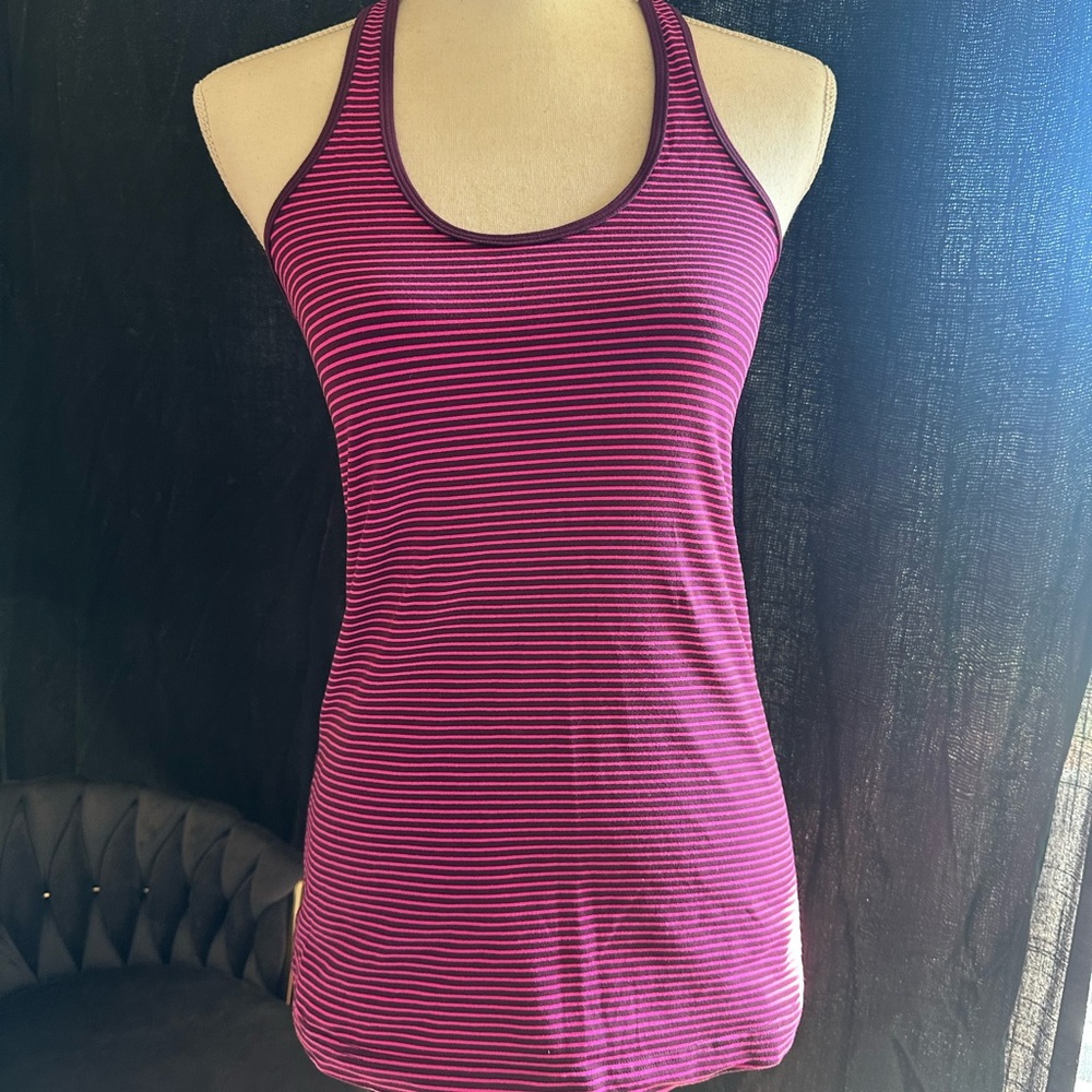Lululemon Striped Purple pink Tank Top